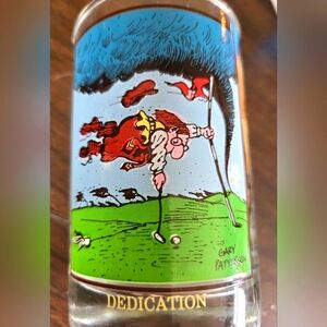 Vintage 1984 Arby's Promotional Gary Patterson Dedication Cartoon Drinking Glass